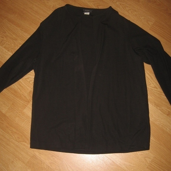 Eileen Fisher Black‎ Small Open Cardigan Wool Blend - Picture 4 of 5